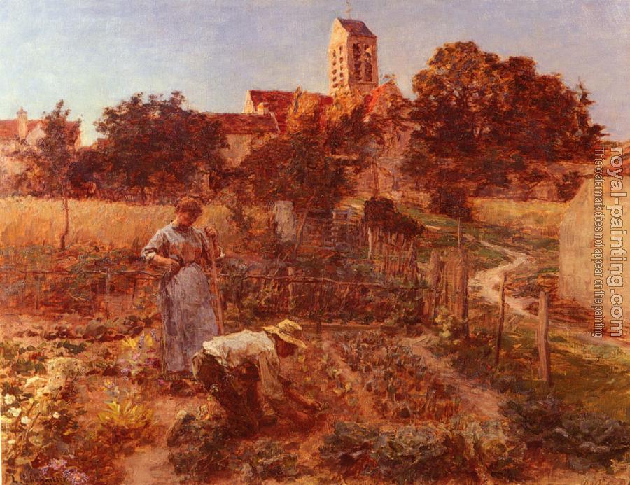 Leon Augustin Lhermitte : In the Garden, Charteves, Close to Mont-Saint-Pere